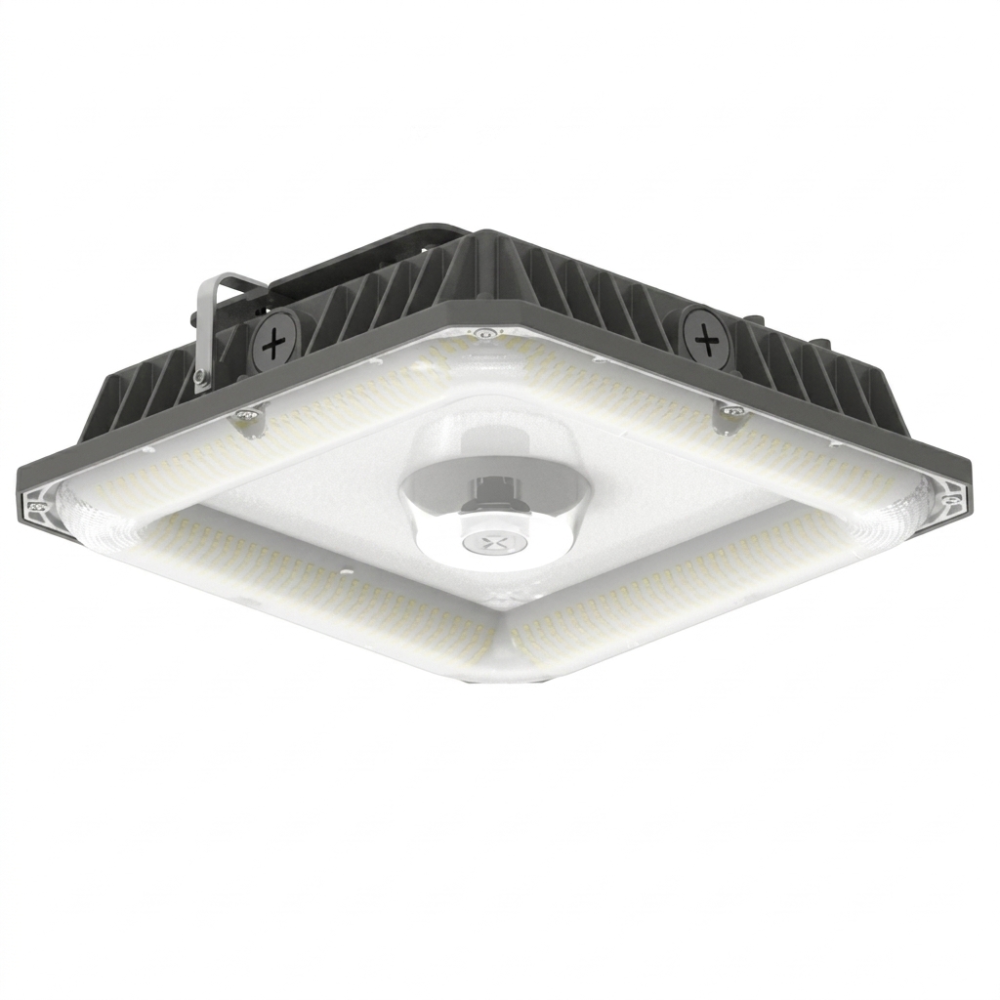 3-Wattage & 2-CCT Selectable Square LED High Bay Light | Industrial Canopy & Warehouse Luminaire