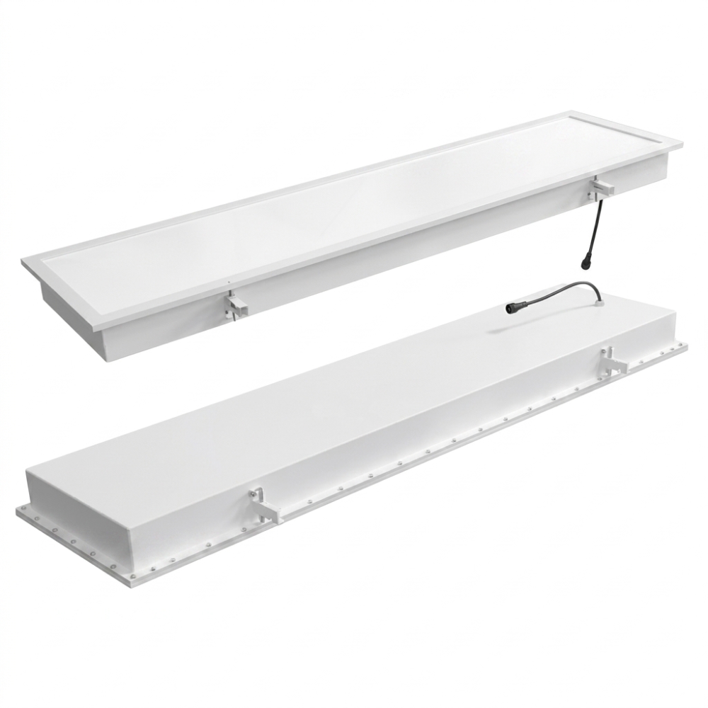 LED Cleanroom Light | Aluminum Frame Powder-Coated Steel Hygienic Luminaire